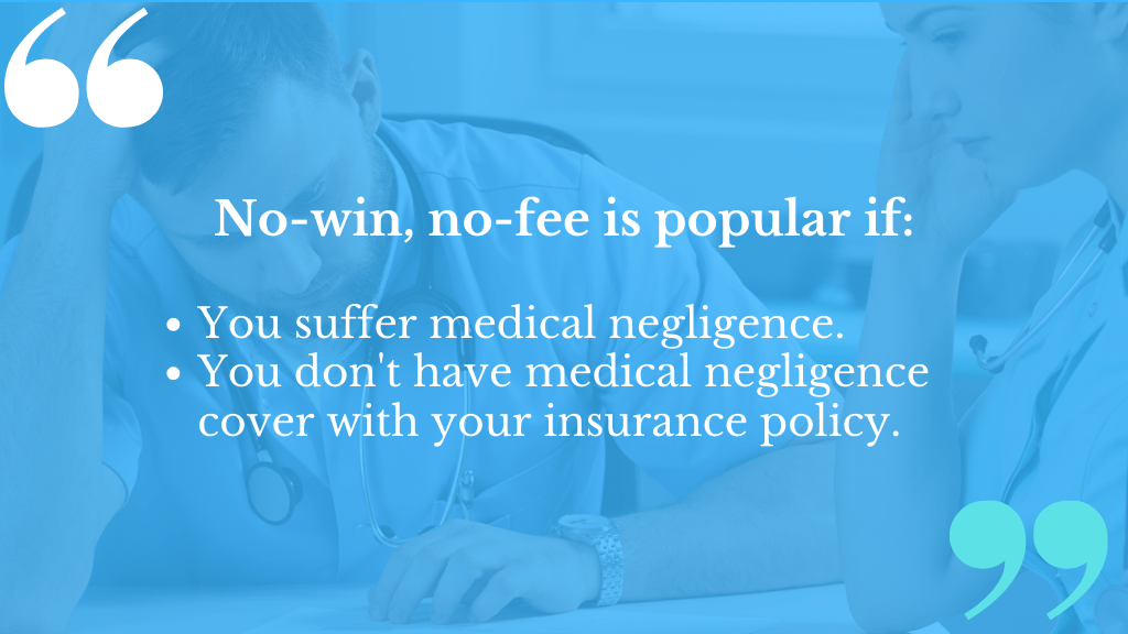 No Win No Fee Medical Negligence Compensation Claims make sense if you have no insurance cover for malpractice